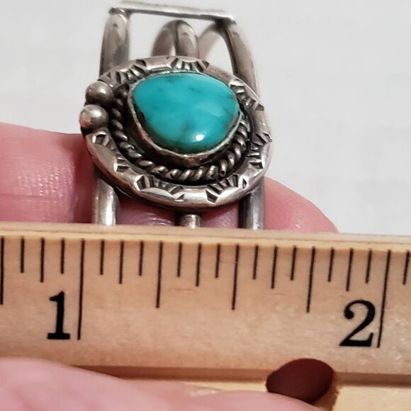 Navajo Turquoise Sterling Cuff sz 6.75   (NAB 1023) - Picture 7 of 10